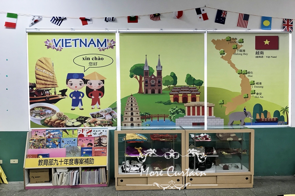 北埔窗簾推薦沐爾窗簾北埔國小印刷捲簾 4