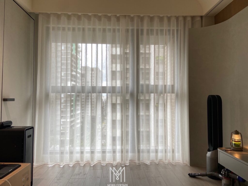 新北市【國美青玥】日式侘寂風格,亞麻風的蛇型紗簾