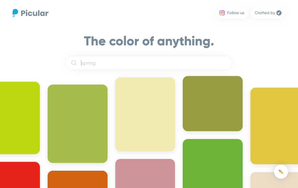 Picular 基於 google 關鍵字搜尋的色彩生成器